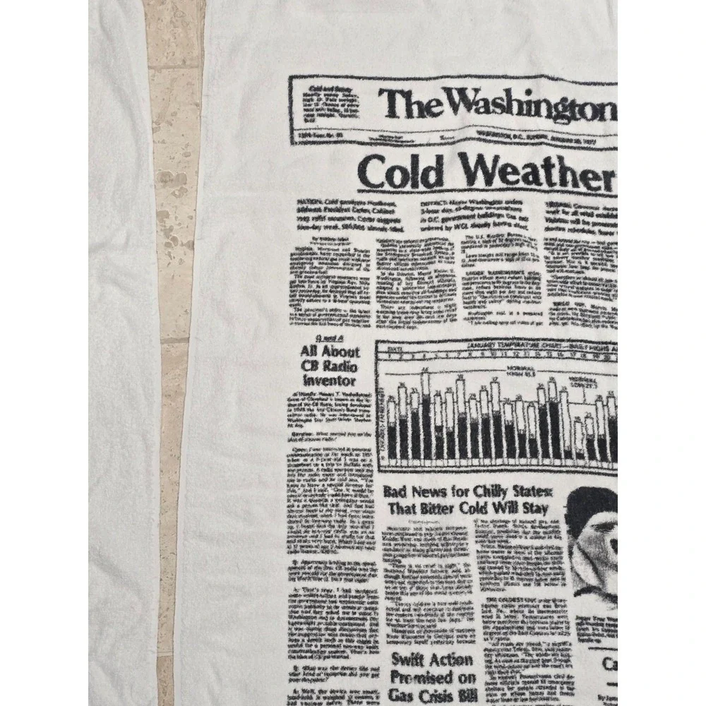 The Washington Star The Cold Weather Crisis Newspaper Towel‎ Beach Bath Set of 2